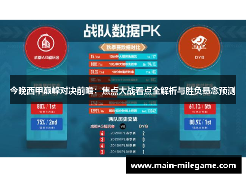 今晚西甲巅峰对决前瞻：焦点大战看点全解析与胜负悬念预测